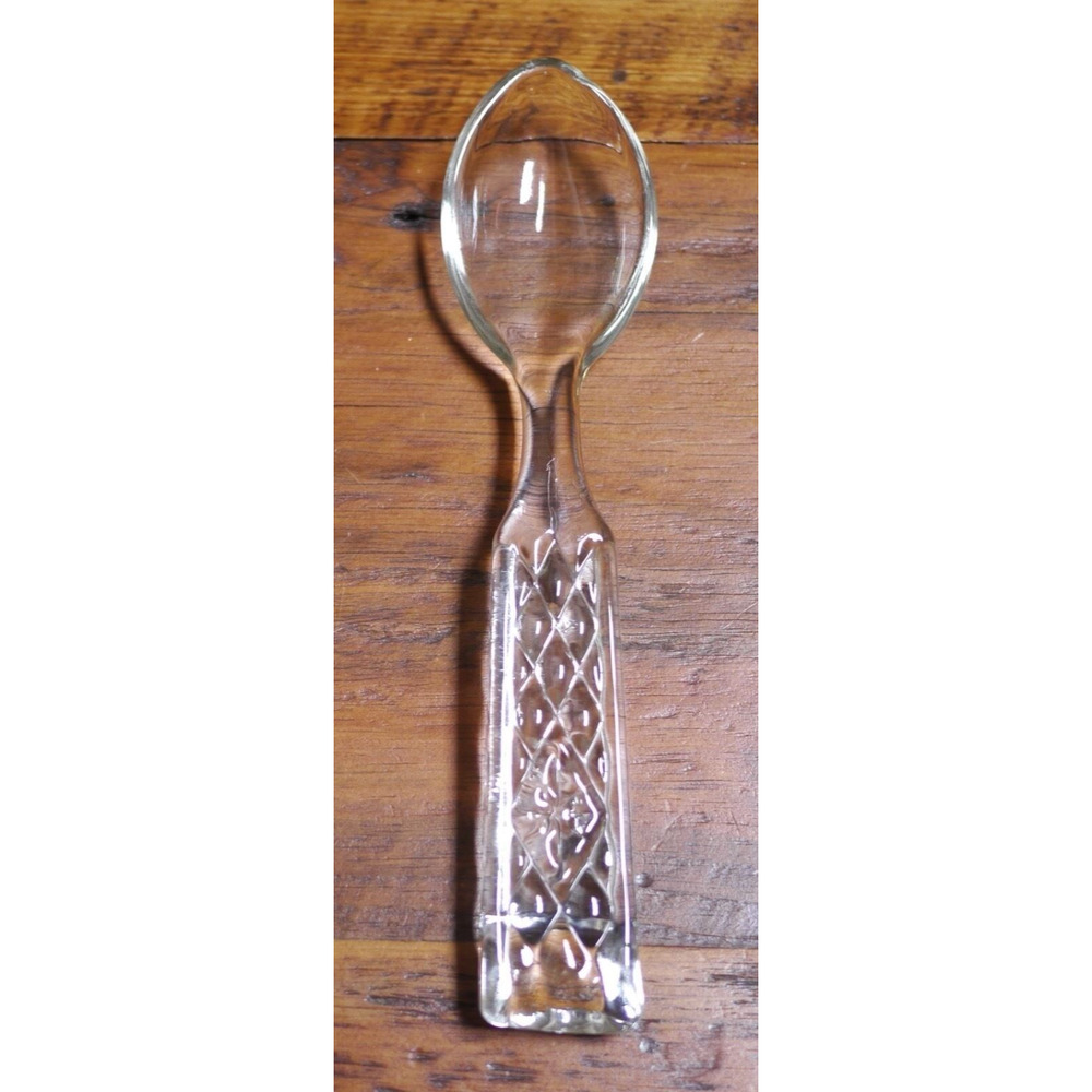 Vintage Fostoria Large Solid Quilted Glass Salad Server Serving Spoon 9.75”